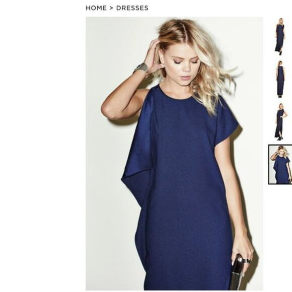 Revolve Blaque Label Maxi Dress Navy Flutter Winged M - Picture 13 of 15